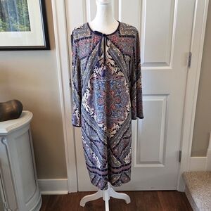 Westport 1962  Womens 14 Multicolor Polyester Blend Paisley Dress Knee Length